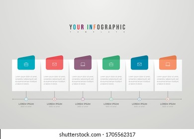 Infographic design with icons and 6 options or steps. Infographics business concept. Can be used for info graphics, flow charts, presentations, web sites, banners, printed materials.
