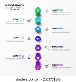 Infographic design with icons and 7 options or steps. Can be used for workflow layout, diagram, banner, webdesign. Vector illustration