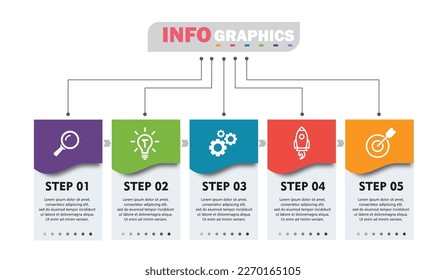 infographic design illustration vector with icons and 5 options or steps It can be used for processes, presentations, layouts, banners, business data graphs.