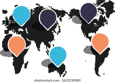 Infográfico desenho ilustração vetor esboço relacionado com tamanho gráfico de 6 continentes no mundo