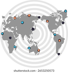 Infographic design illustration vector sketch related to world potential development map