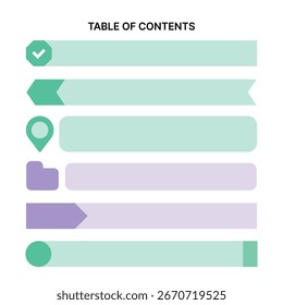 Infographic Design, Index, Table of Contents Design Vector Illustration