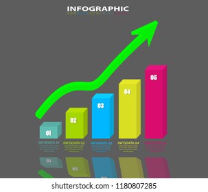 Infographic design. Information graphics template. 5 steps, strategies or business processes.