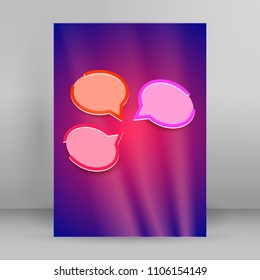 Infographic design with light color border, set of communication bubbles, isolated on white background. Vector abstract illustration of Eps 10. Theme holiday, Halloween, party, happyness, wellness