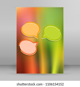 Infographic design with light color border, set of communication bubbles, isolated on white background. Vector abstract illustration of Eps 10. Theme holiday, Halloween, party, happyness, wellness