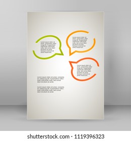 Infographic design with light color border, set of communication bubbles, isolated on white background. Vector abstract illustration of Eps 10. Theme holiday, Halloween, party, happiness, wellness