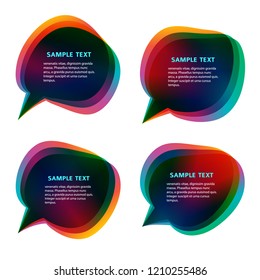 Infographic design with light color border, set of communication bubbles, isolated on white background. Vector abstract illustration of Eps 10. Theme holiday, Halloween, party, happyness, wellness