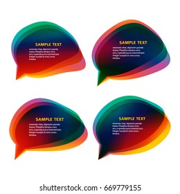 Infographic design with light color border, set of communication bubbles, isolated on white background. Vector abstract illustration of Eps 10. Theme holiday, Halloween, party, happyness, wellness