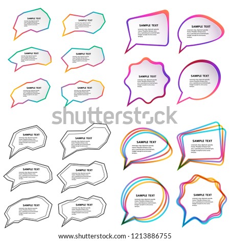 Infographic design with light color border, set of communication bubbles, isolated on white background. Vector abstract illustration of Eps 10. Theme holiday, Halloween, party, happyness, wellness