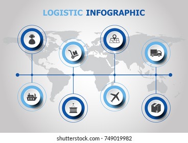 Infographic design with logistic icons, stock vector