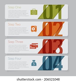 Infographic. Design number banners template graphic or website layout. With icon