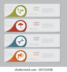 Infographic. Design number banners template graphic or website layout. With icon