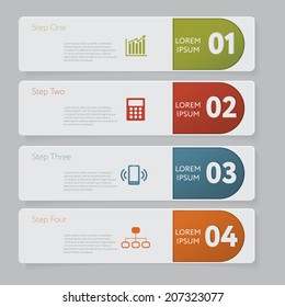 Infographic. Design number banners template graphic or website layout. With icon