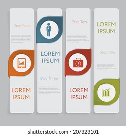 Infographic. Design number banners template graphic or website layout. With icon