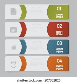 Infographic. Design number banners template graphic or website layout. With icon