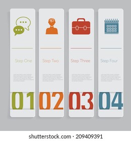 Infographic. Design number banners template graphic or website layout. With icon