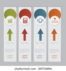 Infographic. Design number banners template graphic or website layout. With icon