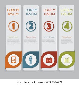 Infographic. Design number banners template graphic or website layout. With icon