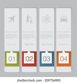 Infographic. Design number banners template graphic or website layout. With icon