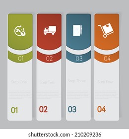 Infographic. Design number banners template graphic or website layout. With icon