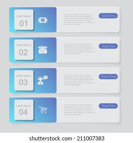 Infographic. Design number banners template graphic or website layout. With icon