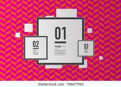 Infographic design with numbered text boxes on abstract geometric pattern background Eps 10 stock vector illustration 