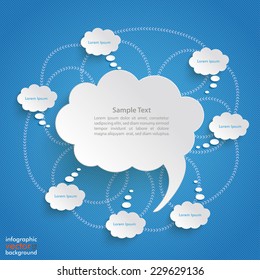 Infographic design on the blue background. Eps 10 vector file.