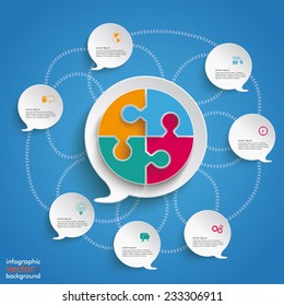 Infographic design on the blue background. Eps 10 vector file.