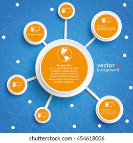Infographic design on the blue background. Eps 10 vector file.