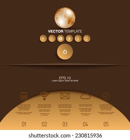 Infographic design on brown background