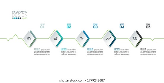 Infographic design on diamond shape with stroke line for presentation thinking,marketing,advertise,report and new ideas infograpia.