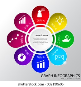 Infographic design on flower background.vector illustration