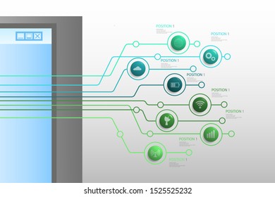 Infographic design on the grey background. Eps 10 vector file.