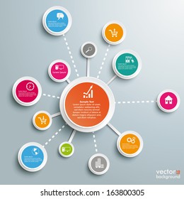 Infographic design on the grey background. Eps 10 vector file.