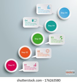 Infographic design on the grey background. Eps 10 vector file.