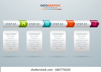 Infographic design on the grey background