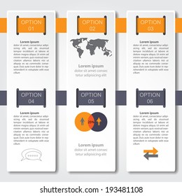 Infographic design on the grey background. Eps 10 vector file.
