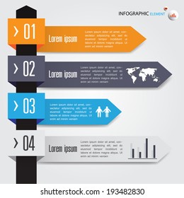 Infographic design on the grey background. Eps 10 vector file.