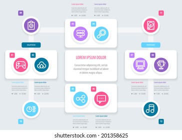 Infographic design on the grey background. Eps 10 vector file.