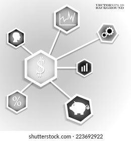 Infographic design on the grey background. Vector illustration. Eps 10