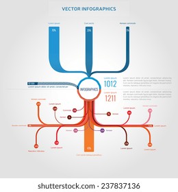 Infographic design on the grey background. Eps 10 vector file. 