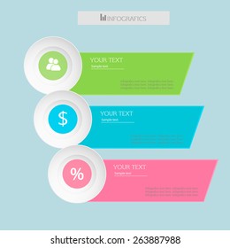 Infographic design on the grey background. Vector file