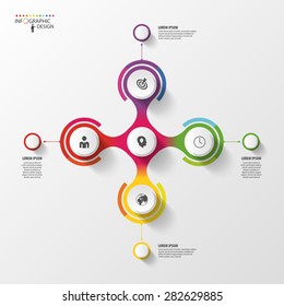 Infographic design on the grey background. Vector