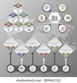 Infographic design on the grey background