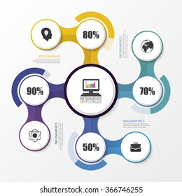 Infographic design on the grey background. Business concept. Vector illustration.