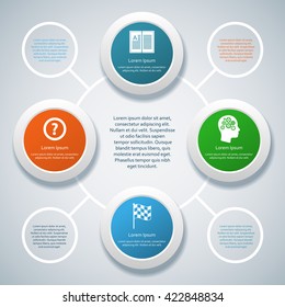 Infographic design on the grey background. Eps 10 vector file.