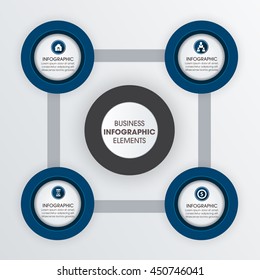 Infographic design on the grey background. Eps 10 vector file.