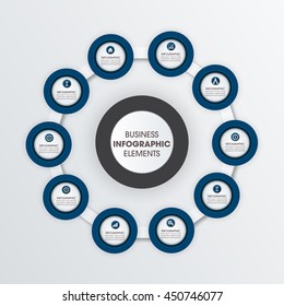Infographic design on the grey background. Eps 10 vector file.