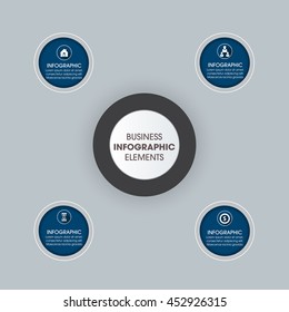 Infographic design on the grey background. Eps 10 vector file.