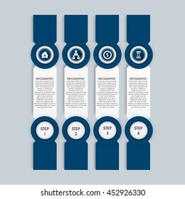 Infographic design on the grey background. Eps 10 vector file.